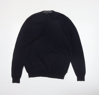 Hugo Boss Men's Black 2XL V-Neck Knit Pullover Jumper