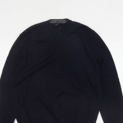 Hugo Boss Men's Black 2XL V-Neck Knit Pullover Jumper