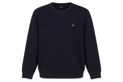 Gant Men's Blue Cotton Crew Neck Pullover Jumper XL