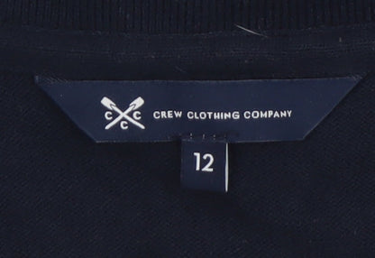 Crew Clothing Company Womens Blue Cotton Blend V-Neck Cardigan Size 12