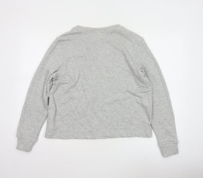 H&M Womens Grey Beaded Sweatshirt Size 12 Regular Cotton Blend