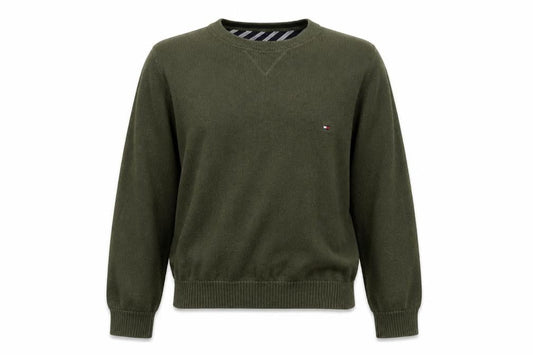 Tommy Hilfiger Women Green Cotton Crew Neck Jumper Size S