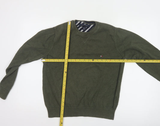 Tommy Hilfiger Women Green Cotton Crew Neck Jumper Size S