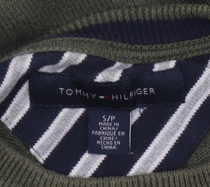 Tommy Hilfiger Women Green Cotton Crew Neck Jumper Size S