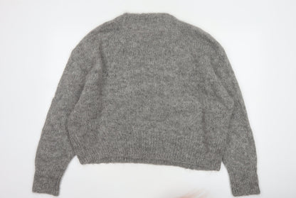 H&M Womens Grey Wool Alpaca Blend Chunky Knit Jumper L