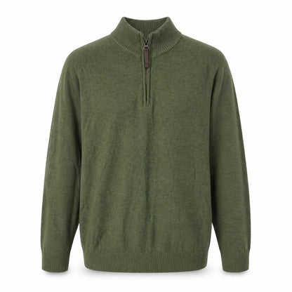 Mountain Warehouse Men’s Green Cotton 1/2 Zip Jumper L