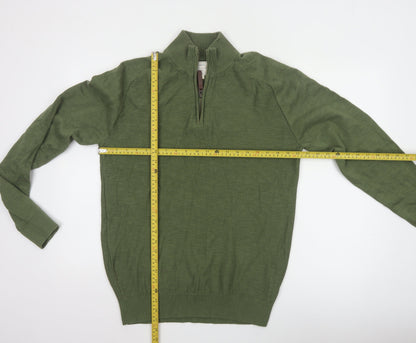 Mountain Warehouse Men’s Green Cotton 1/2 Zip Jumper L