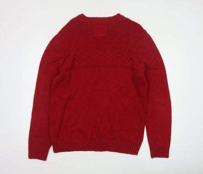 Frederik Anderson Copenhagen Men’s Red Cotton Knit Jumper Size L
