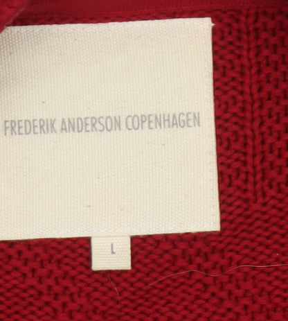 Frederik Anderson Copenhagen Men’s Red Cotton Knit Jumper Size L