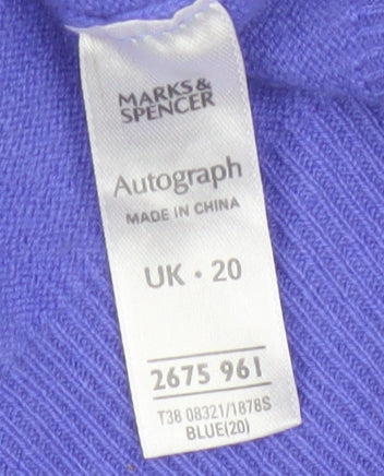 Marks and Spencer Women’s Blue Cashmere Crew Neck Jumper Size 20