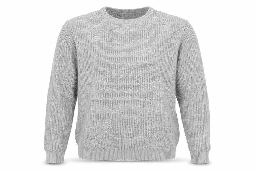 Mantaray Men's Grey Cotton Waffle-Knit Crew Neck Jumper M