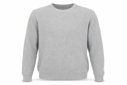 Mantaray Men's Grey Cotton Waffle-Knit Crew Neck Jumper M