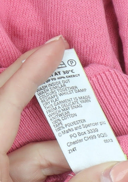 Marks and Spencer Women’s Pink Knit 3/4 Sleeve Pullover Jumper Size 12