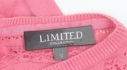 Marks and Spencer Women’s Pink Knit 3/4 Sleeve Pullover Jumper Size 12