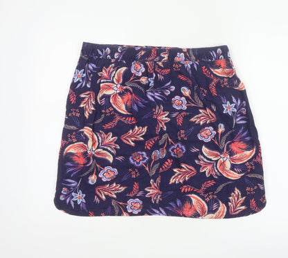 Next Women’s Multicoloured Floral A-Line Linen Skirt Size 14
