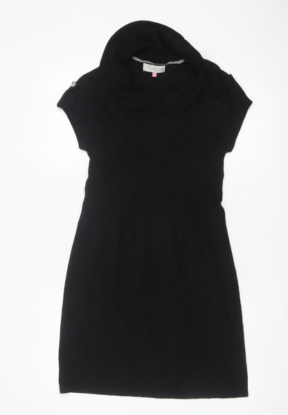 John Lewis Women Black Knit Cowl Neck Pencil Dress Size 10