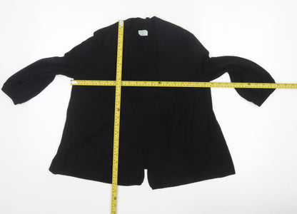 Oasis Women’s Black 3/4 Sleeve Open Knit Cardigan Size 14