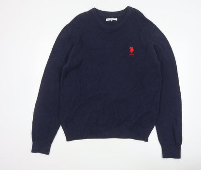 U.S. Polo Assn. Men’s Blue Cotton Crew Neck Jumper XL