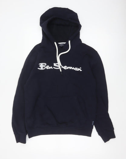 Ben Sherman Men's Navy Cotton Pullover Hoodie Small