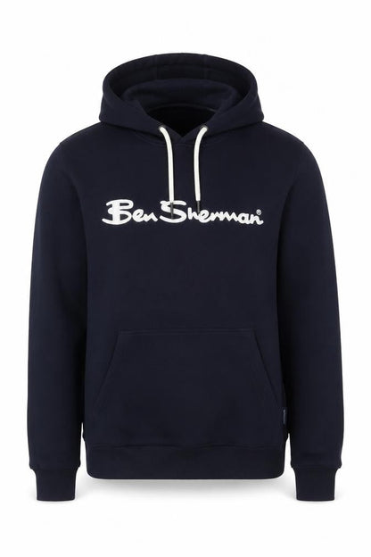 Ben Sherman Men's Navy Cotton Pullover Hoodie Small