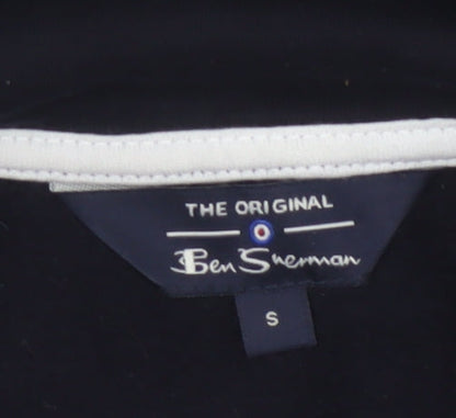 Ben Sherman Men's Navy Cotton Pullover Hoodie Small
