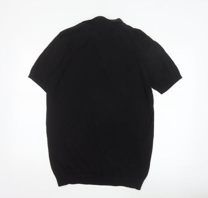 HUGO Boss Men's Black Cotton Short Sleeve Polo Shirt L