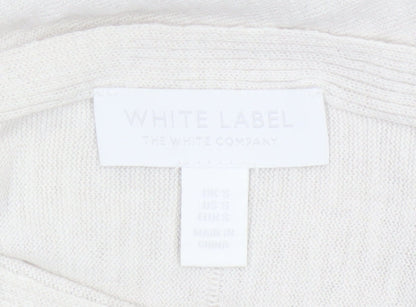The White Company Women’s Ivory Linen Blend Boat Neck Jumper Size S