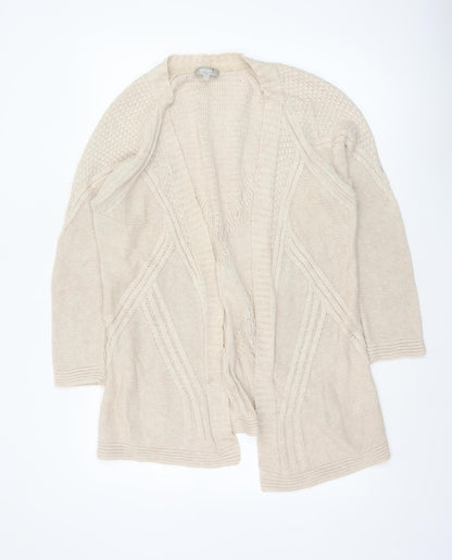 Marks and Spencer Women Beige Size 16 Open Knit Cardigan