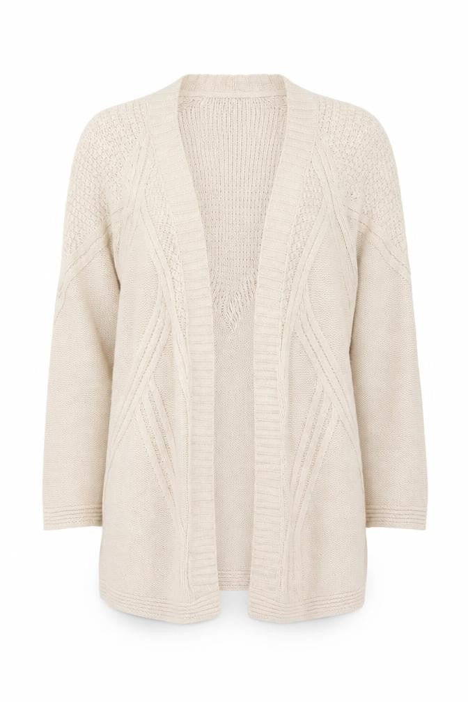 Marks and Spencer Women Beige Size 16 Open Knit Cardigan