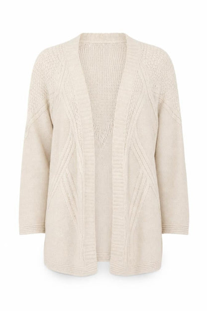 Marks and Spencer Women Beige Size 16 Open Knit Cardigan