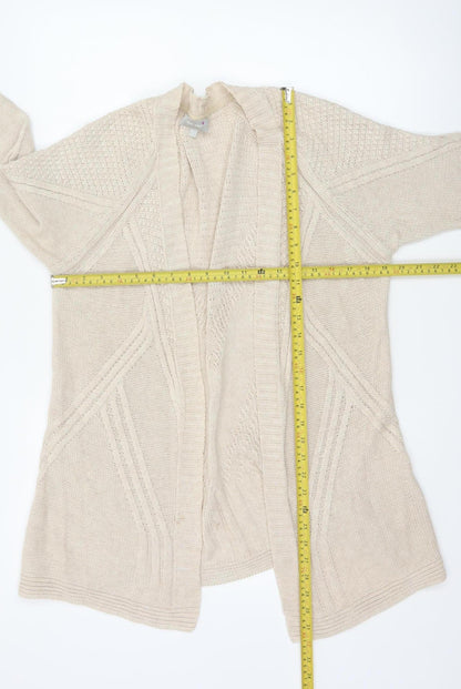 Marks and Spencer Women Beige Size 16 Open Knit Cardigan