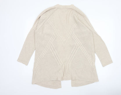Marks and Spencer Women Beige Size 16 Open Knit Cardigan