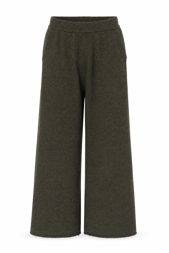 COLLUSION Women’s Green Wide-Leg Knit Trousers XS