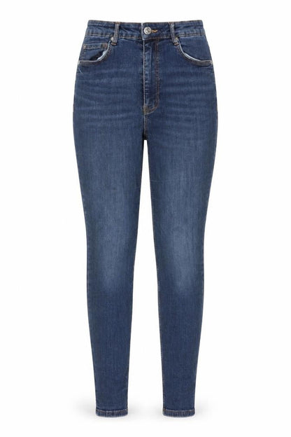 Zara Women Blue Skinny Stretch Jeans Size 10 Mid Rise Denim