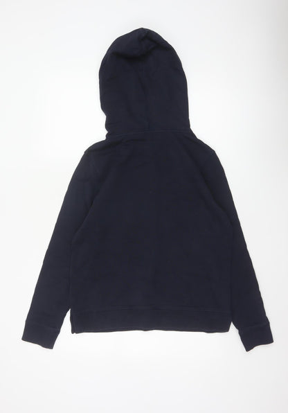 Tommy Hilfiger Women's Navy Pullover Hoodie Size S Cotton Logo Sweatshirt