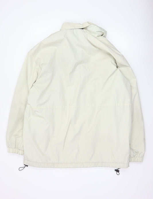 Lacoste Men’s Beige 2XL Windbreaker Jacket with Fleece Lining