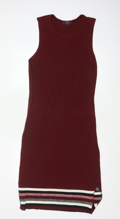 Next Women Red Sleeveless Knit Bodycon Dress Size 20