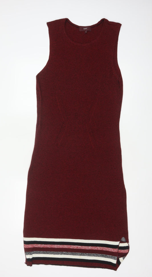 Next Women Red Sleeveless Knit Bodycon Dress Size 20