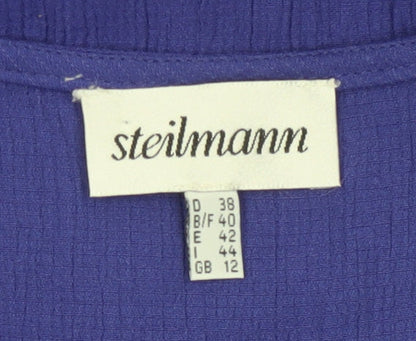 Steilmann Women's Blue Midi Fit & Flare Button Dress Size 12