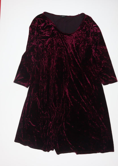 Joanna Hope Women’s Purple Velvet A-Line Dress Size 32