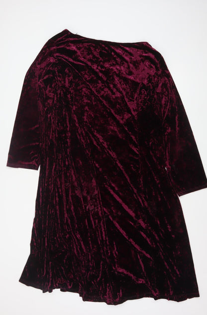 Joanna Hope Women’s Purple Velvet A-Line Dress Size 32