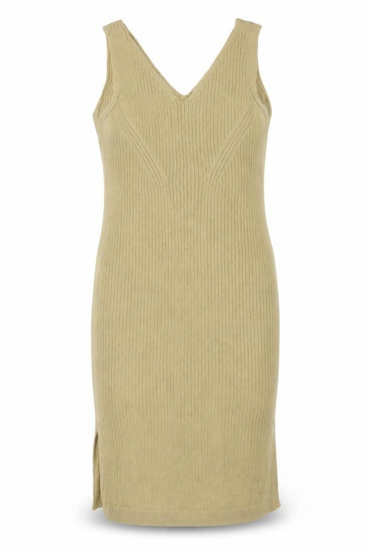 Tu Women Beige Size 12 Sleeveless Knit Bodycon Midi Dress