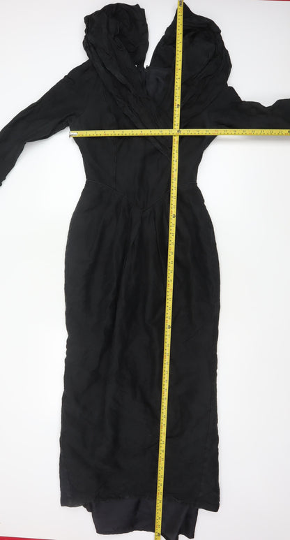 Laura Ashley Women’s Black Silk Long Formal Dress Size 10