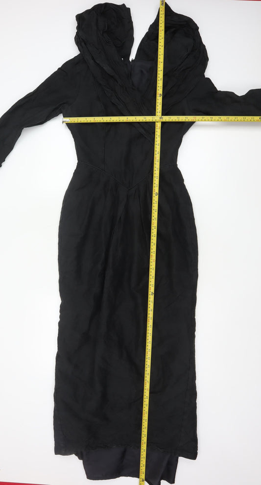 Laura Ashley Women’s Black Silk Long Formal Dress Size 10