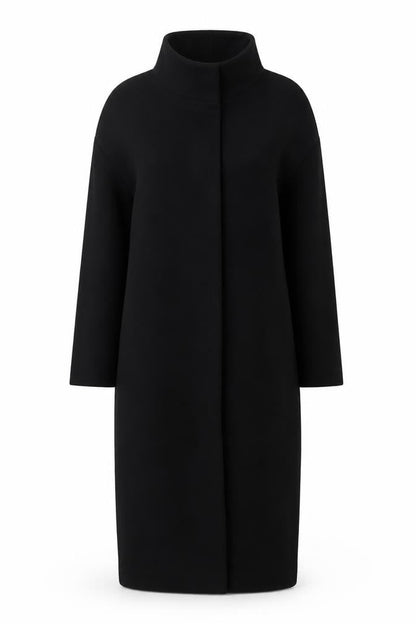 Zara Women Black Size 14 High Neck Long Sleeve Sheath Dress