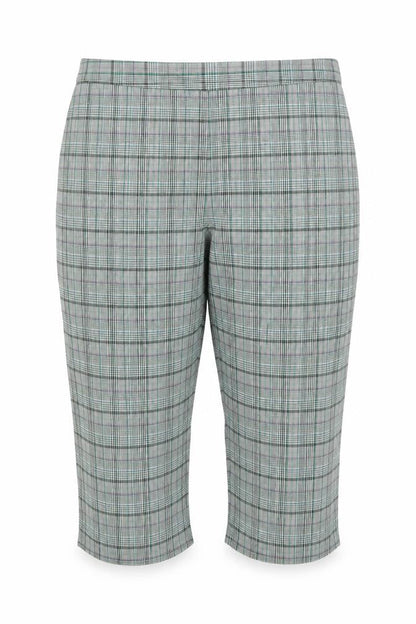 Marks & Spencer Women's Green Check Capri Trousers Size 20