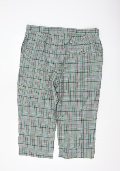 Marks and Spencer Women's Green Check Capri Trousers Size 20