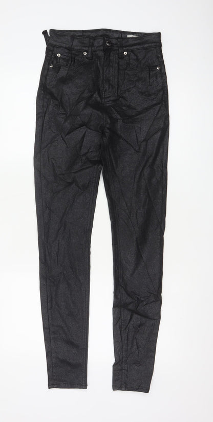 Marks and Spencer Women’s Black Slim Fit Stretch Trousers Size 8 Tall