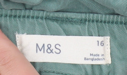 Marks and Spencer Women’s Green Cargo Trousers Size 16 Cotton Twill