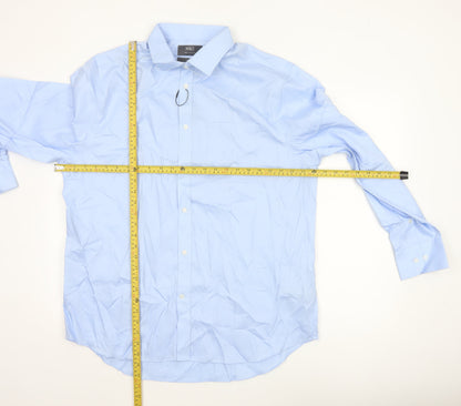 Marks and Spencer Men's Blue 17 Inch Regular Fit Non-Iron Dress Shirt